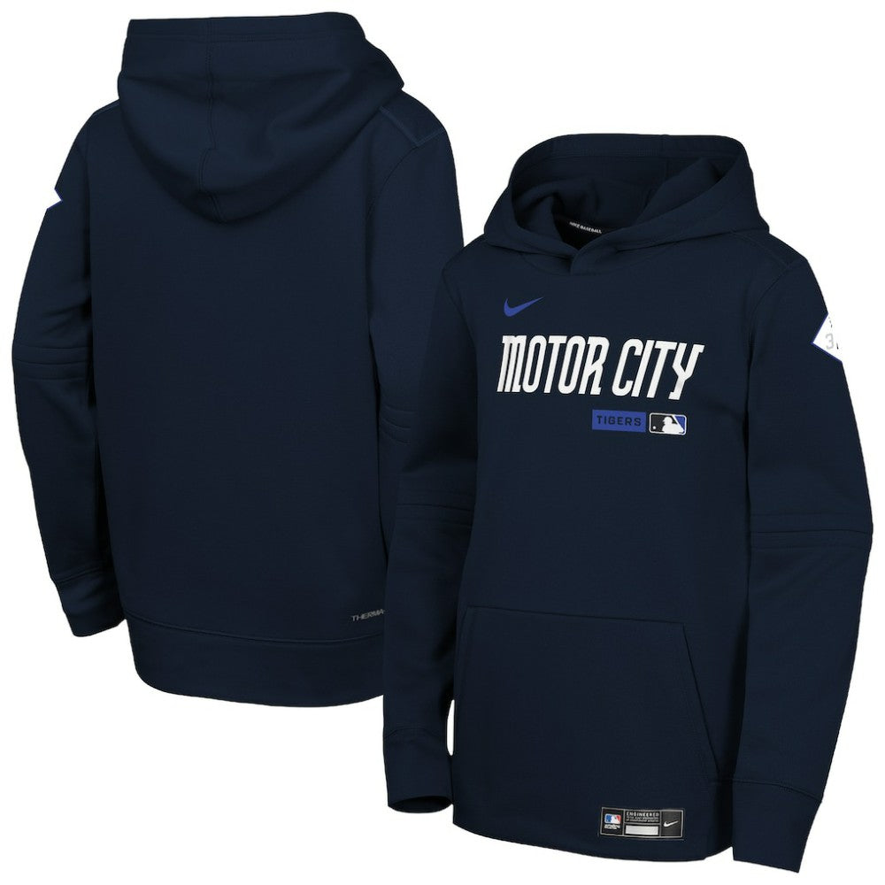 Navy Detroit Tigers Nike Youth Authentic Collection City Connect Therma-FIT Hoodie