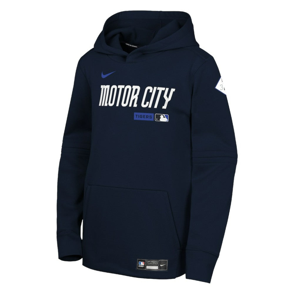 Navy Detroit Tigers Nike Youth Authentic Collection City Connect Therma-FIT Hoodie