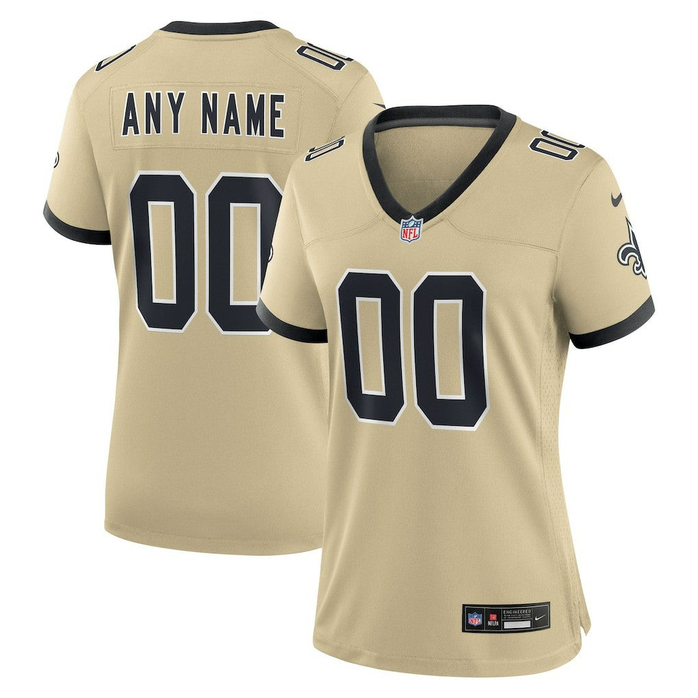 Women's Gameday Golds Alternate Custom Game Jersey - New Orleans Saints Jerseys
