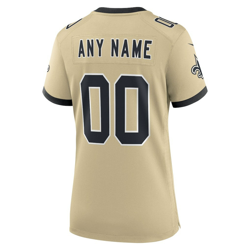 Women's Gameday Golds Alternate Custom Game Jersey - New Orleans Saints Jerseys