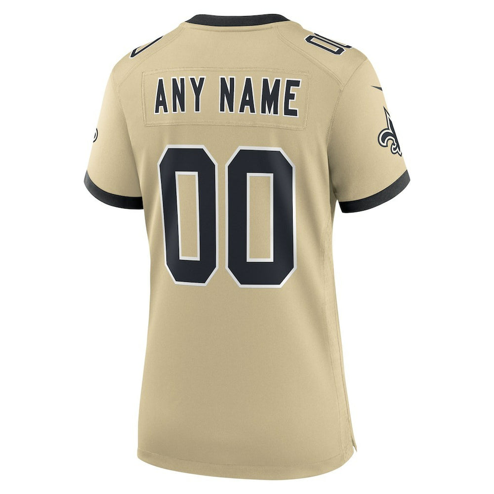 Women's Gameday Golds Alternate Custom Game Jersey - New Orleans Saints Jerseys