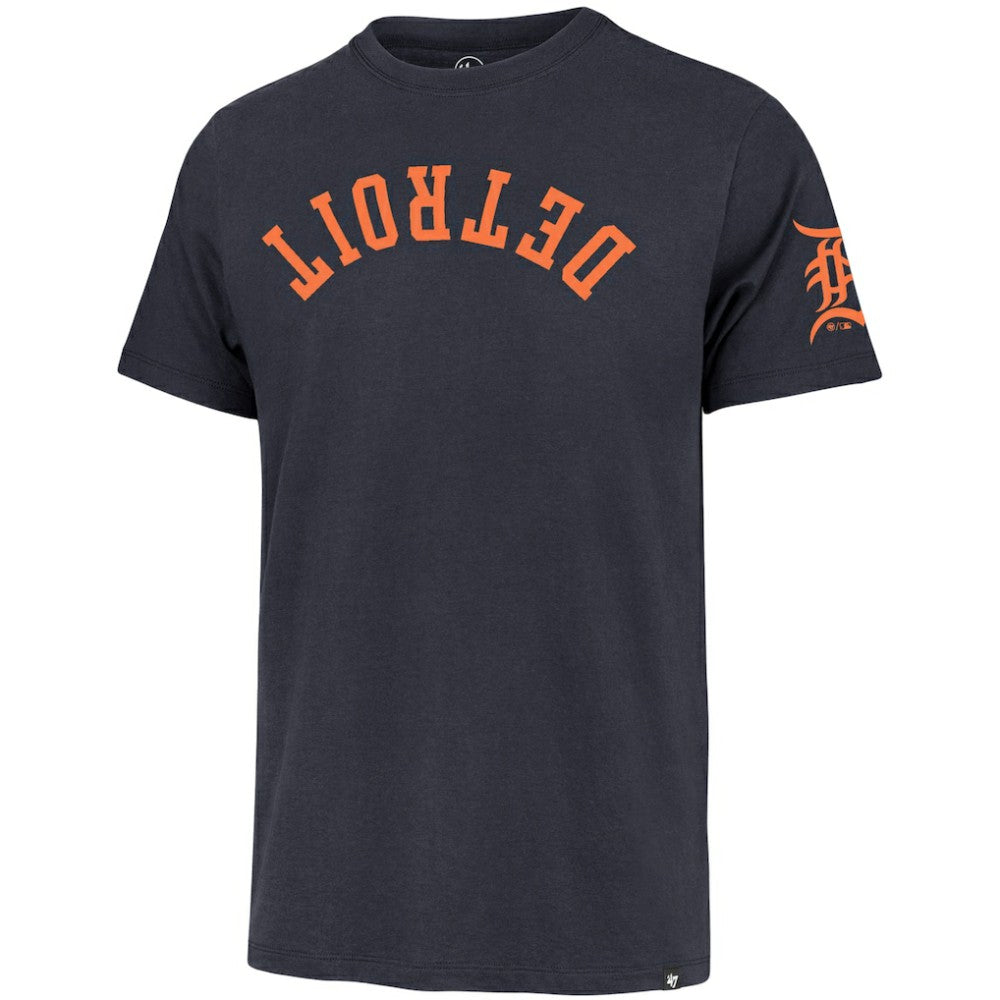 Navy Detroit Tigers '47 Upside Down Two-Peat Franklin T-Shirt