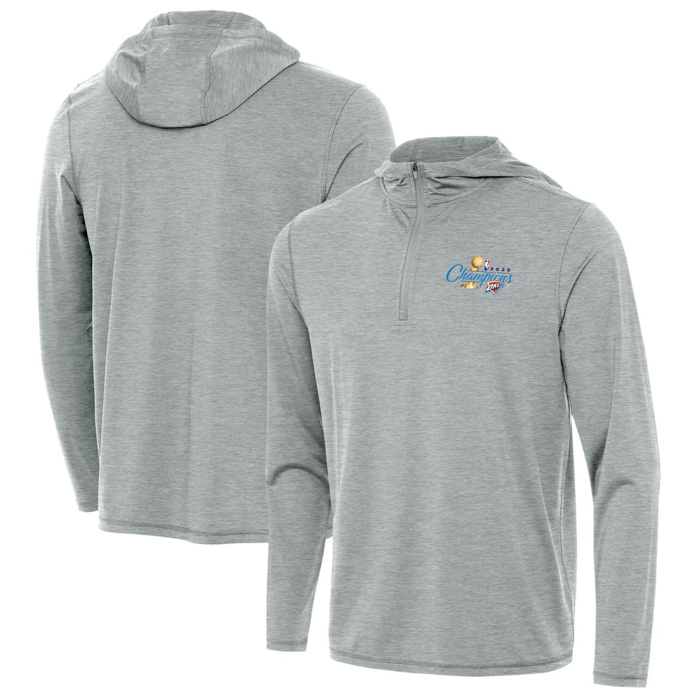 Oklahoma City Thunder Antigua 2025 NBA Finals Champions Tidy Quarter-Zip Hoodie