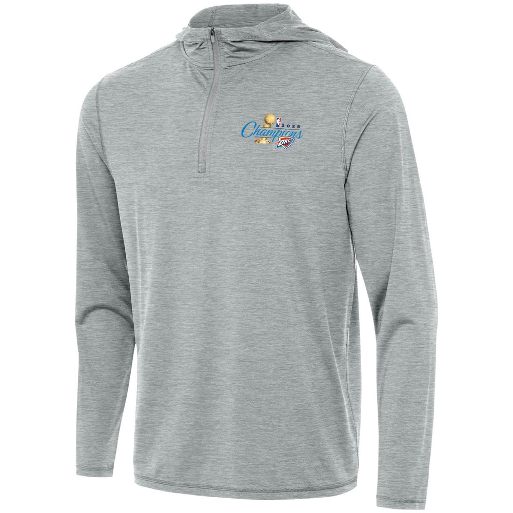 Oklahoma City Thunder Antigua 2025 NBA Finals Champions Tidy Quarter-Zip Hoodie