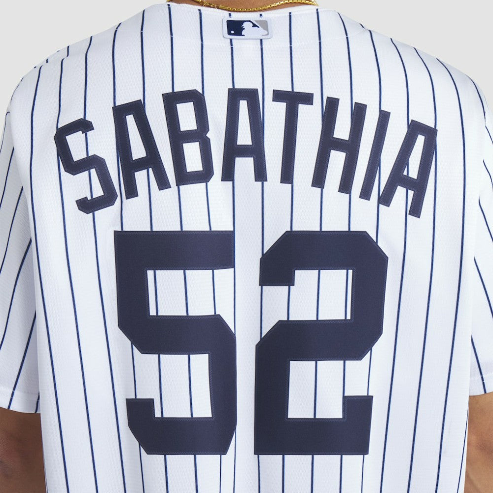 White CC Sabathia New York Yankees Nike 2025 Baseball Hall of Fame Name & Number Retired Replica Jersey