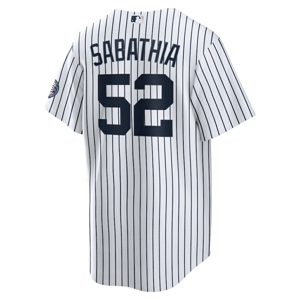 White CC Sabathia New York Yankees Nike 2025 Baseball Hall of Fame Name & Number Retired Replica Jersey