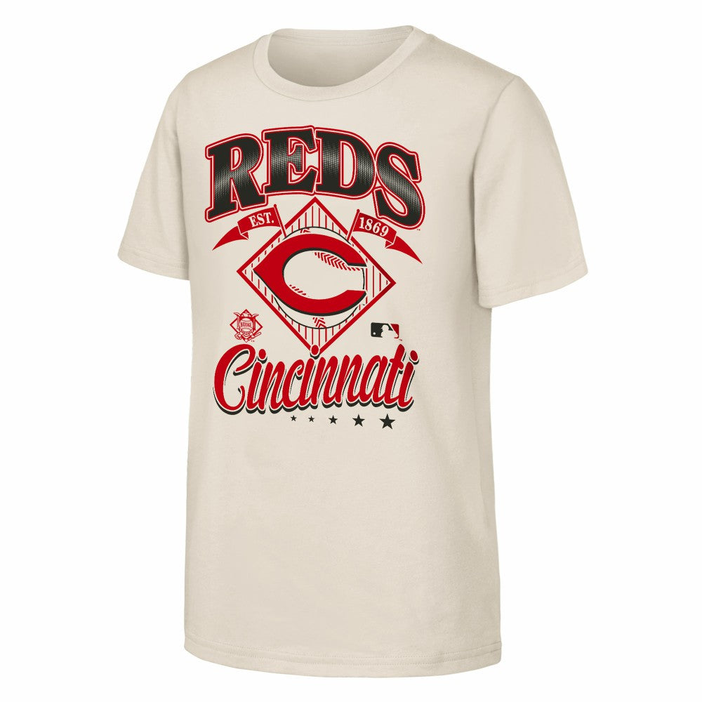 Natural Cincinnati Reds Outerstuff Youth Triple Hit T-Shirt
