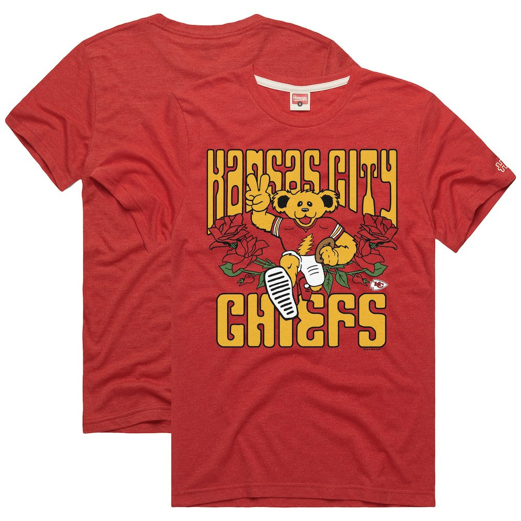 Homage NFL x Grateful Dead Tri-Blend T-Shirt - Kansas City Chiefs T-shirts