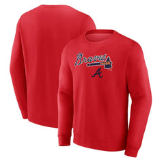 Red Atlanta Braves Team Lockup Sweatshirt