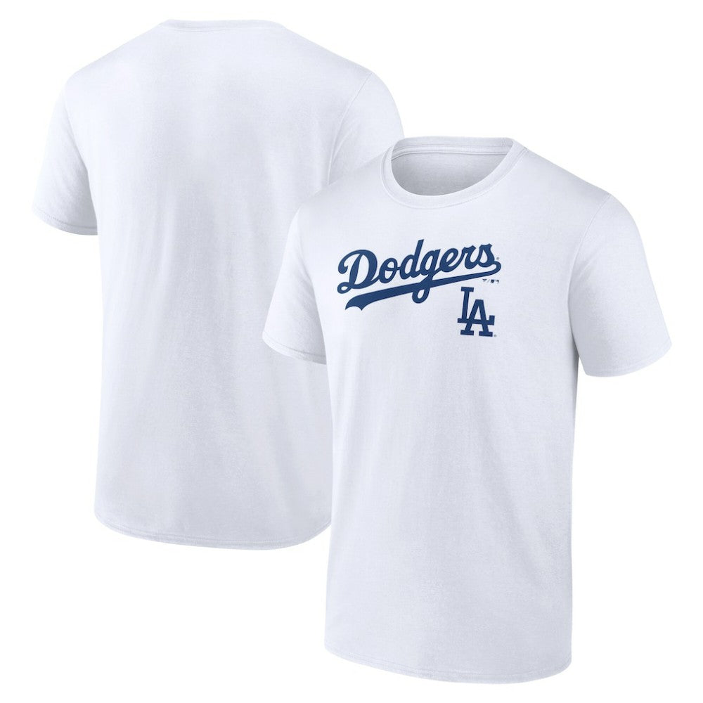 White Los Angeles Dodgers Team Lockup T-Shirt