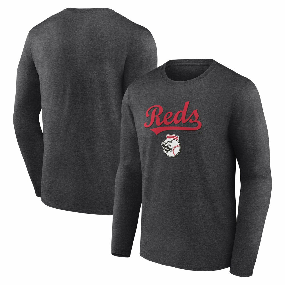 Charcoal Cincinnati Reds Team Lockup Long Sleeve T-Shirt