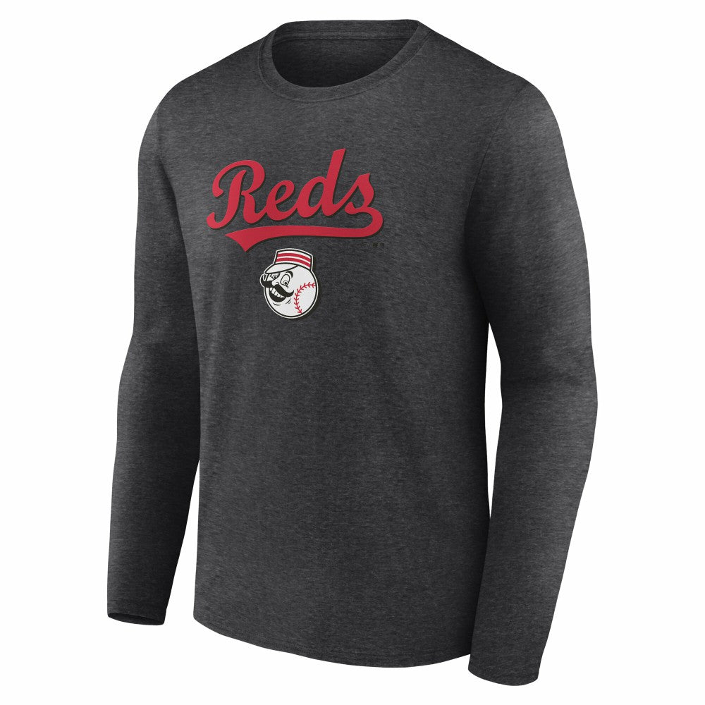 Charcoal Cincinnati Reds Team Lockup Long Sleeve T-Shirt
