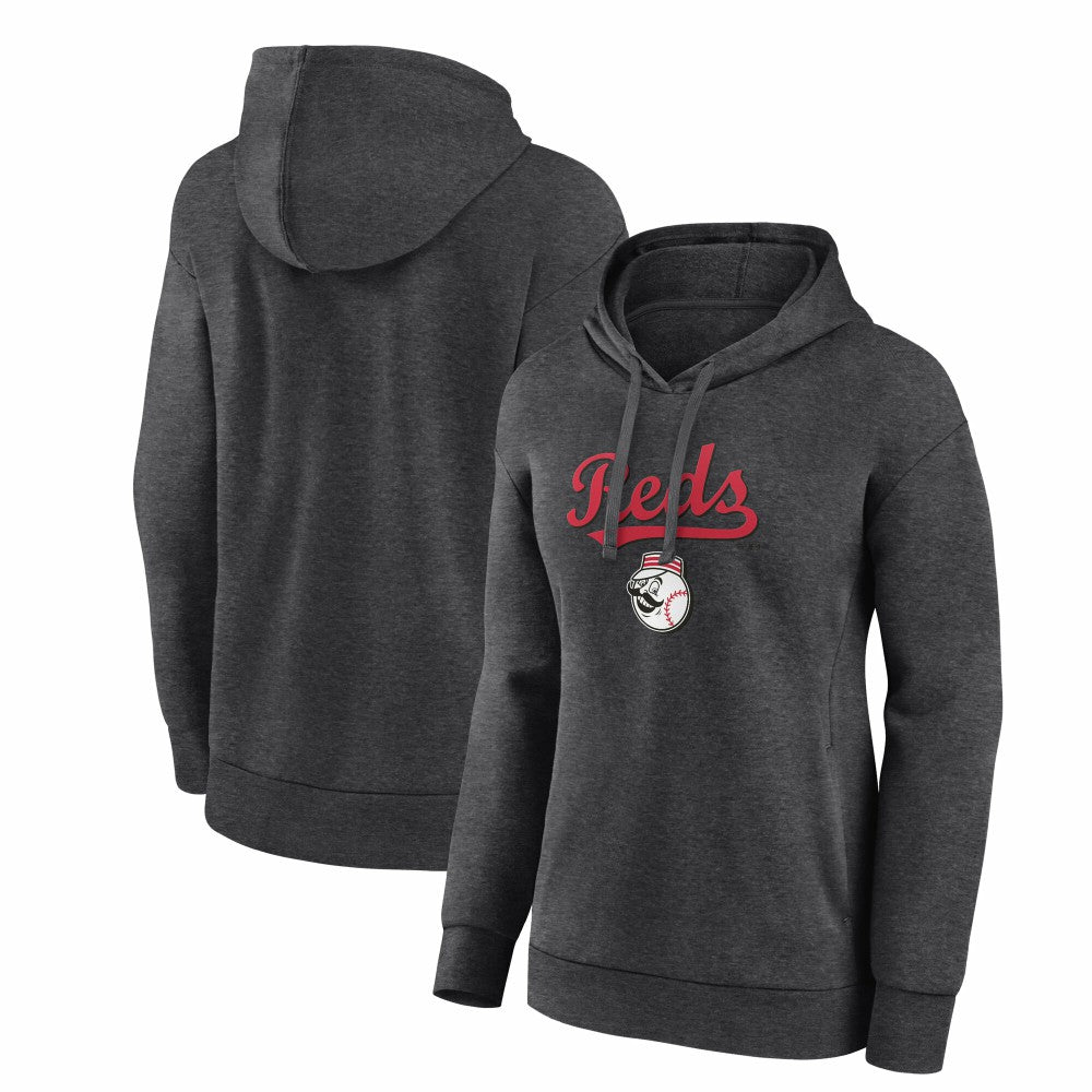 Charcoal Cincinnati Reds Women's Team Lockup Hoodie