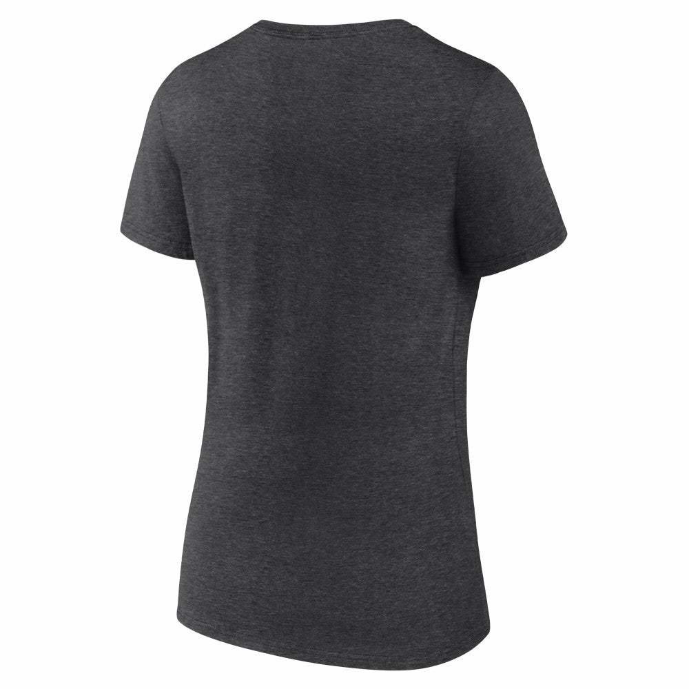 Charcoal Cincinnati Reds Women's Team Lockup V-Neck T-Shirt