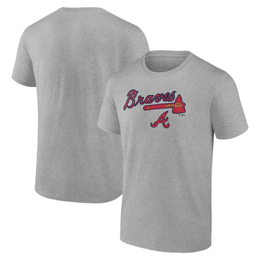 Heather Gray Atlanta Braves Team Lockup T-Shirt