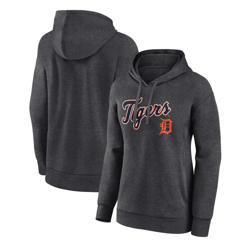 Charcoal Detroit Tigers Women's Team Lockup Hoodie