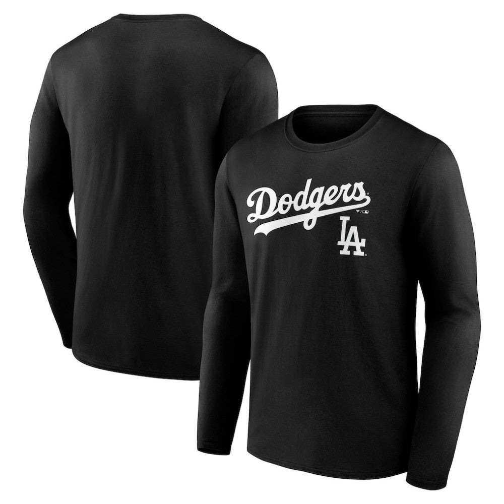Black Los Angeles Dodgers Team Lockup Long Sleeve T-Shirt