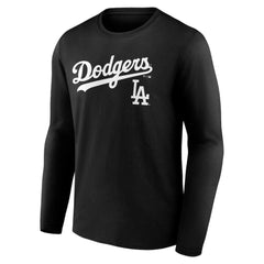 Black Los Angeles Dodgers Team Lockup Long Sleeve T-Shirt