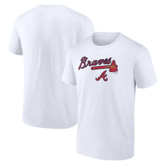White Atlanta Braves Team Lockup T-Shirt