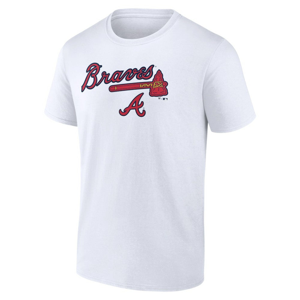 White Atlanta Braves Team Lockup T-Shirt