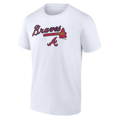 White Atlanta Braves Team Lockup T-Shirt