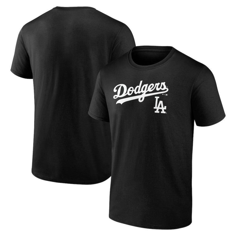 Black Los Angeles Dodgers Team Lockup T-Shirt