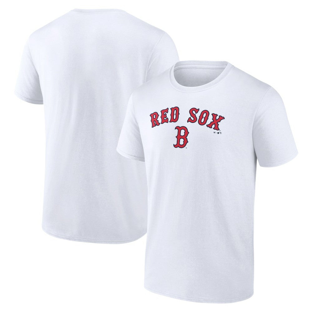 White Boston Red Sox Team Lockup T-Shirt
