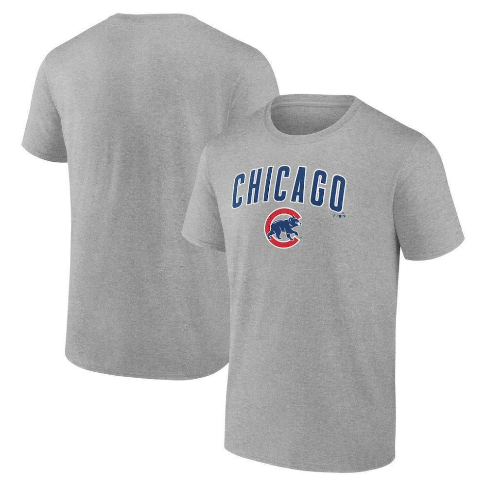 Heather Gray Chicago Cubs Team Lockup T-Shirt