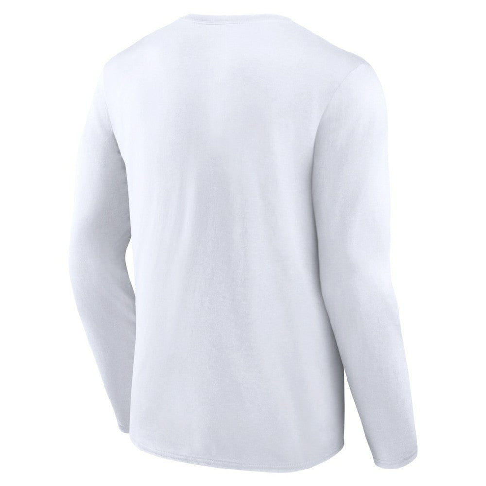 White Chicago Cubs Team Lockup Long Sleeve T-Shirt