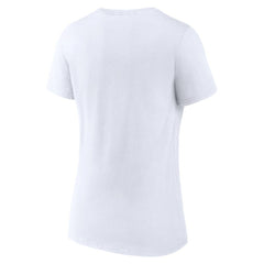 White Chicago Cubs Women's Team Lockup V-Neck T-Shirt