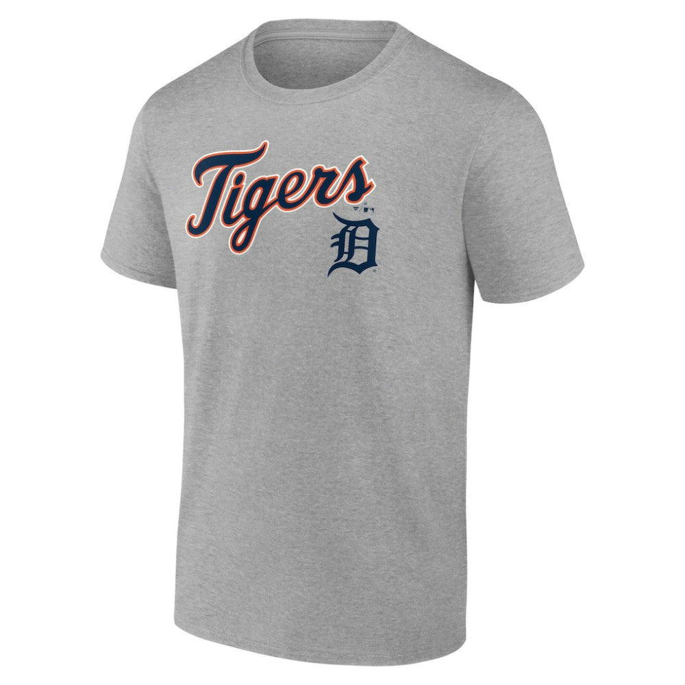Heather Gray Detroit Tigers Team Lockup T-Shirt