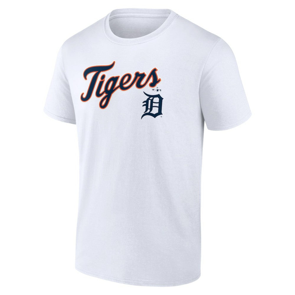 White Detroit Tigers Team Lockup T-Shirt