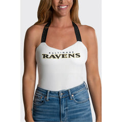 Cuce Women's Rhinestone Semi-Cropped Halter Tank - Baltimore Ravens Tanks