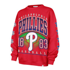 Red Philadelphia Phillies '47 Women's Trendy Team Go Big Oversized Sweatshirt