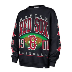 Black Boston Red Sox '47 Women's Trendy Team Go Big Oversized Sweatshirt