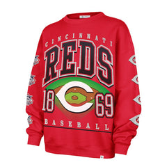 Red Cincinnati Reds '47 Women's Trendy Team Go Big Oversized Sweatshirt