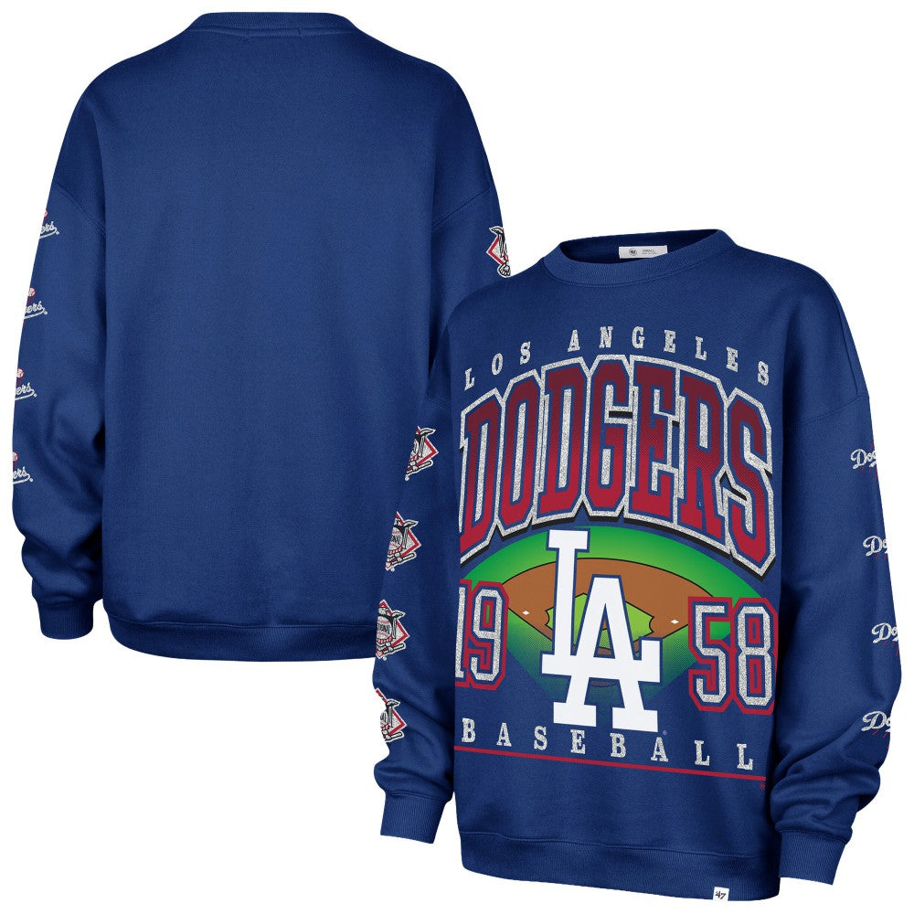 Royal Los Angeles Dodgers '47 Women's Trendy Team Go Big Oversized Sweatshirt