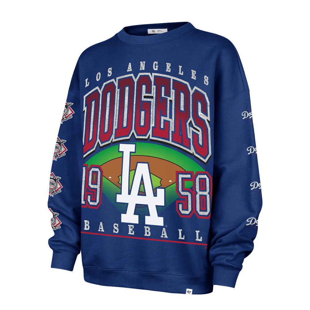 Royal Los Angeles Dodgers '47 Women's Trendy Team Go Big Oversized Sweatshirt
