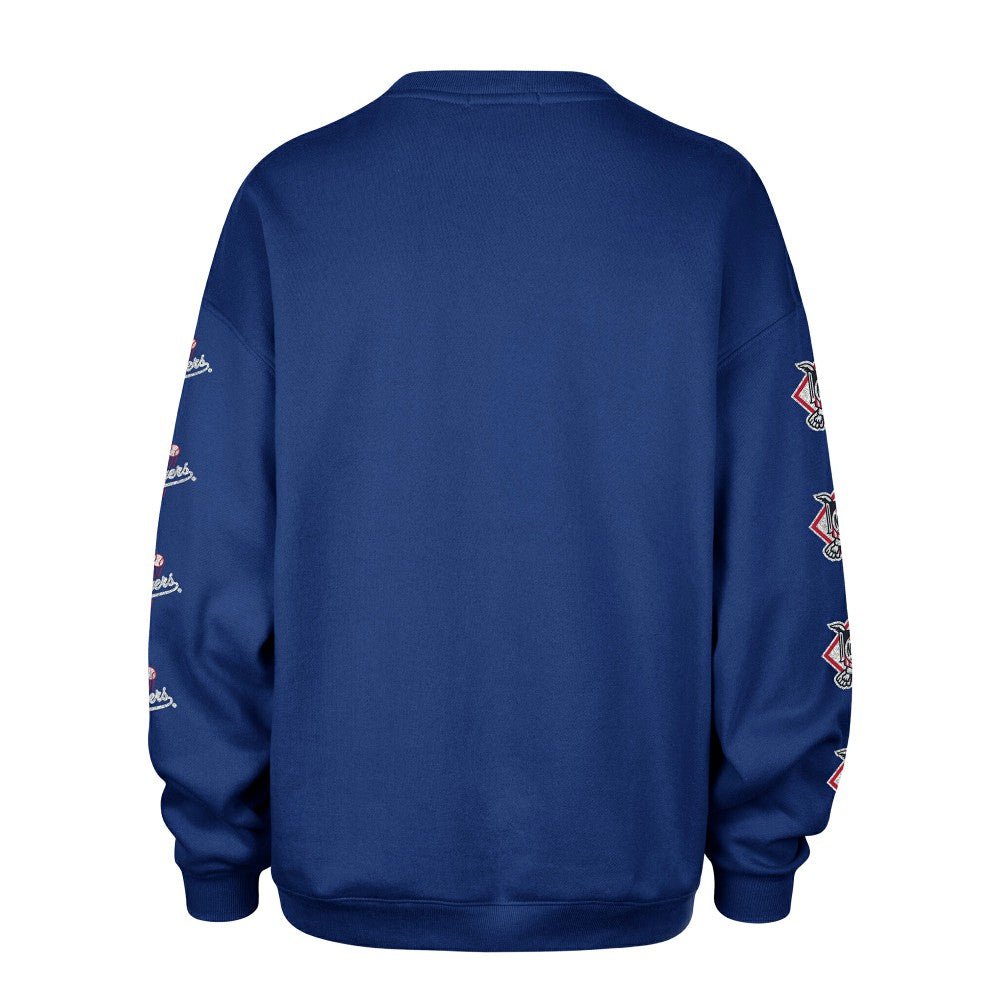 Royal Los Angeles Dodgers '47 Women's Trendy Team Go Big Oversized Sweatshirt