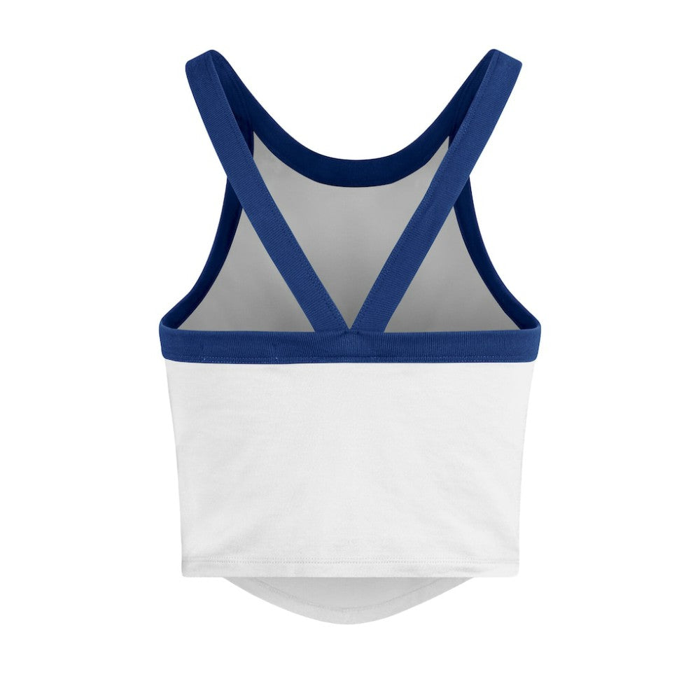 White Los Angeles Dodgers '47 Women's Trendy Team Rally Sporty Cropped Racerback Tank Top