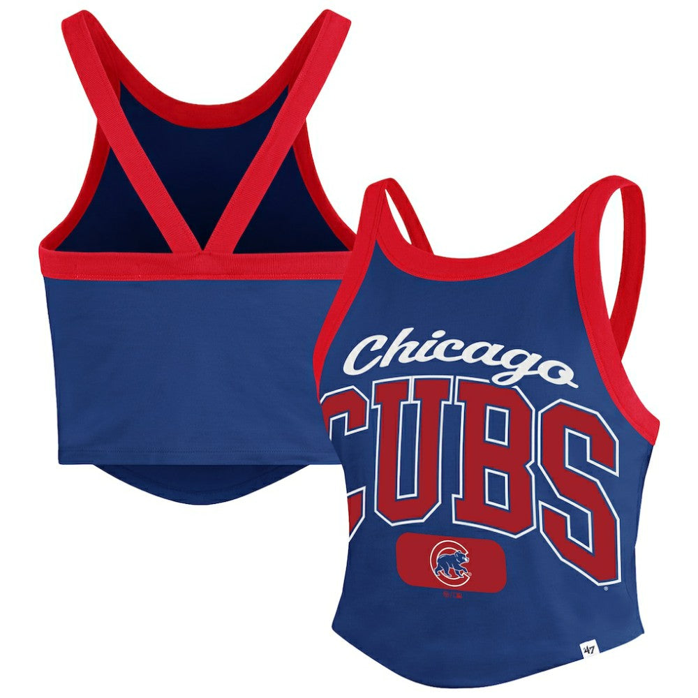 Royal Chicago Cubs '47 Women's Trendy Team Rally Sporty Cropped Racerback Tank Top
