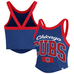 Royal Chicago Cubs '47 Women's Trendy Team Rally Sporty Cropped Racerback Tank Top