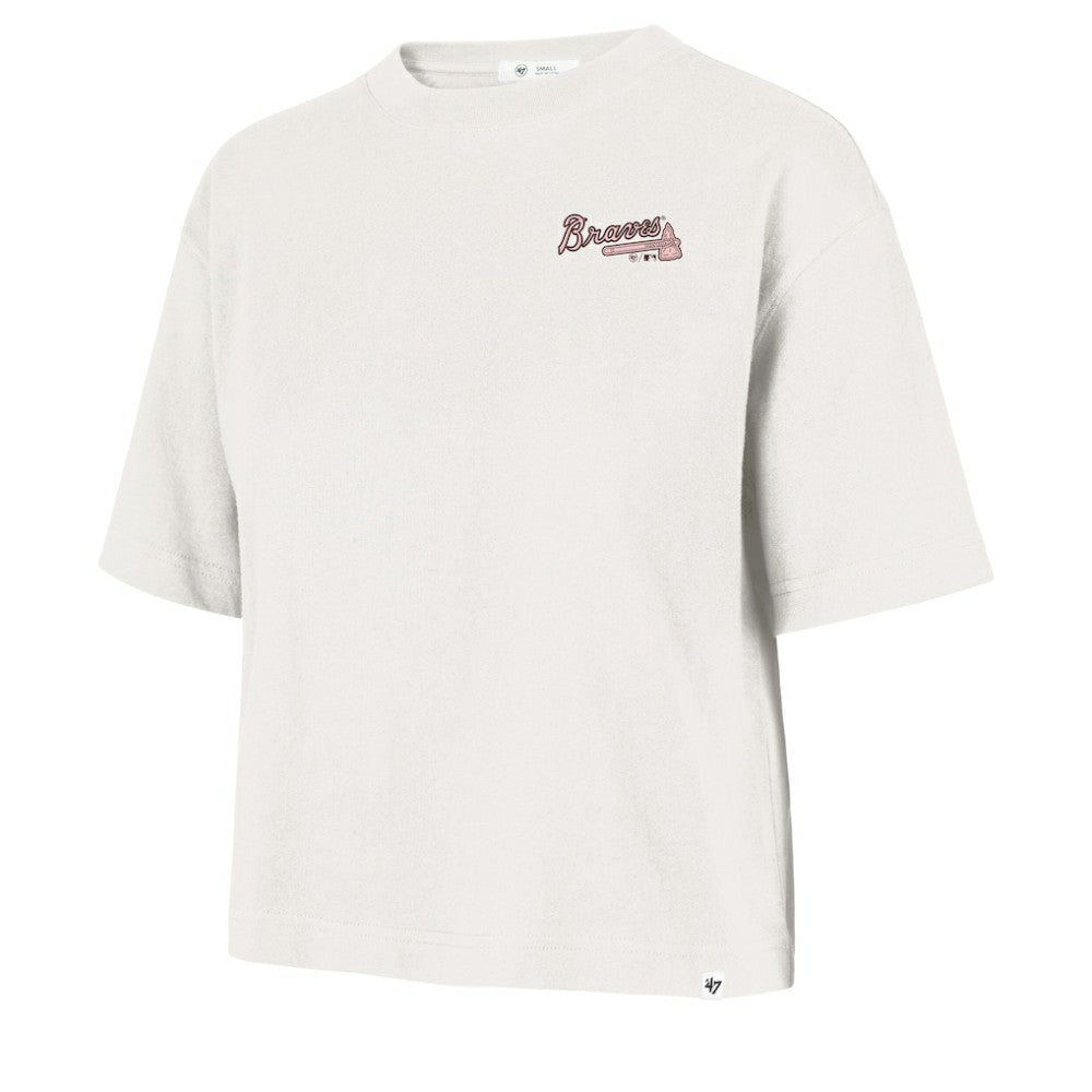 Cream Atlanta Braves '47 Women's Love Letter Reed City T-Shirt