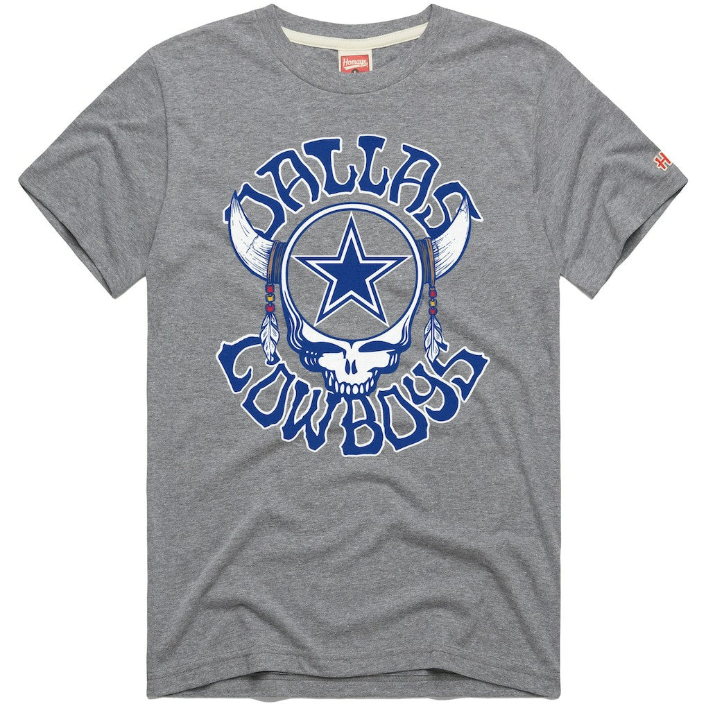 Homage NFL x Grateful Dead Tri-Blend T-Shirt - Dallas Cowboys T-shirts