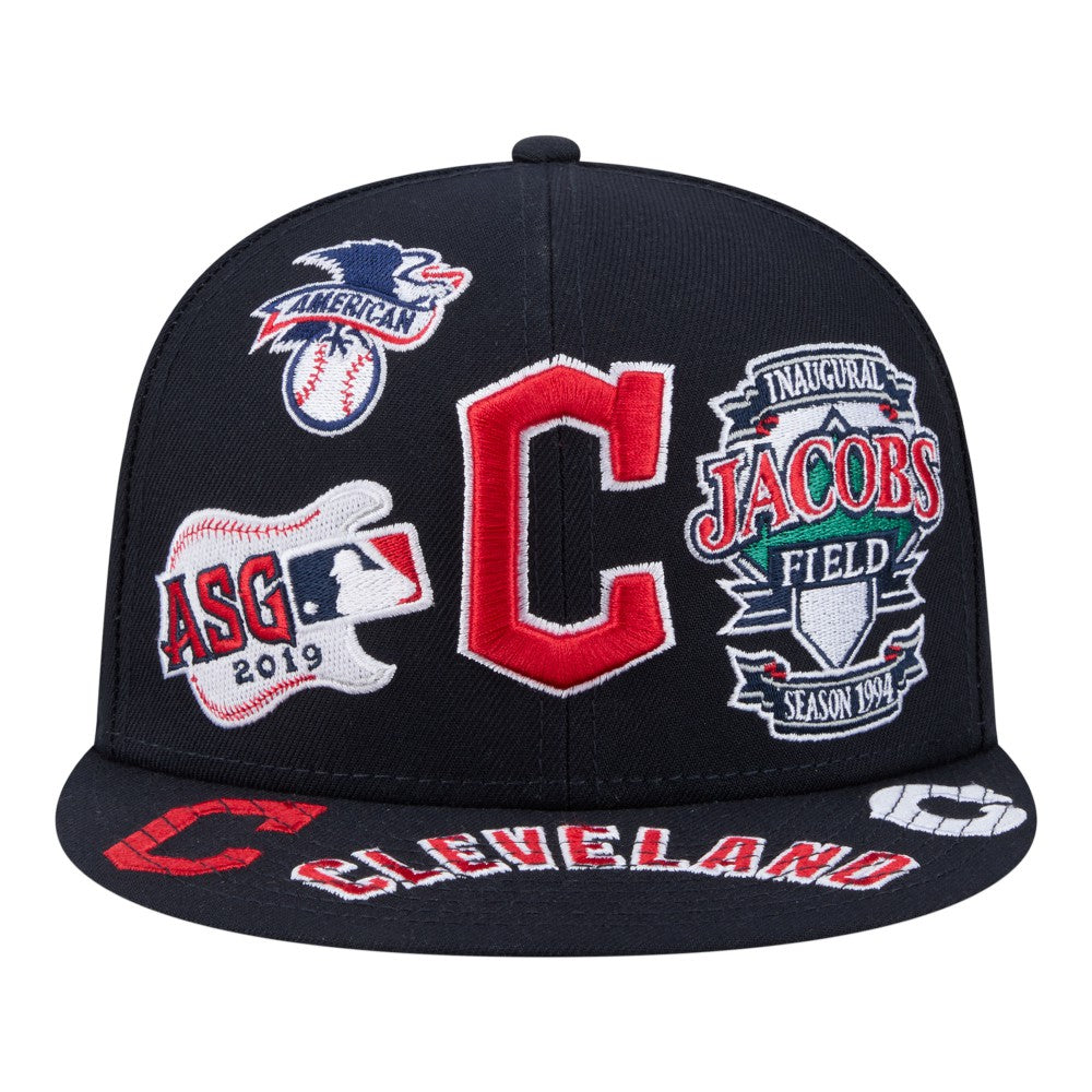 Navy Cleveland Guardians New Era All Over 59FIFTY Fitted Hat
