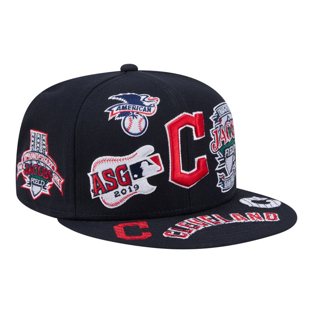 Navy Cleveland Guardians New Era All Over 59FIFTY Fitted Hat