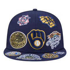 Navy Milwaukee Brewers New Era All Over 59FIFTY Fitted Hat