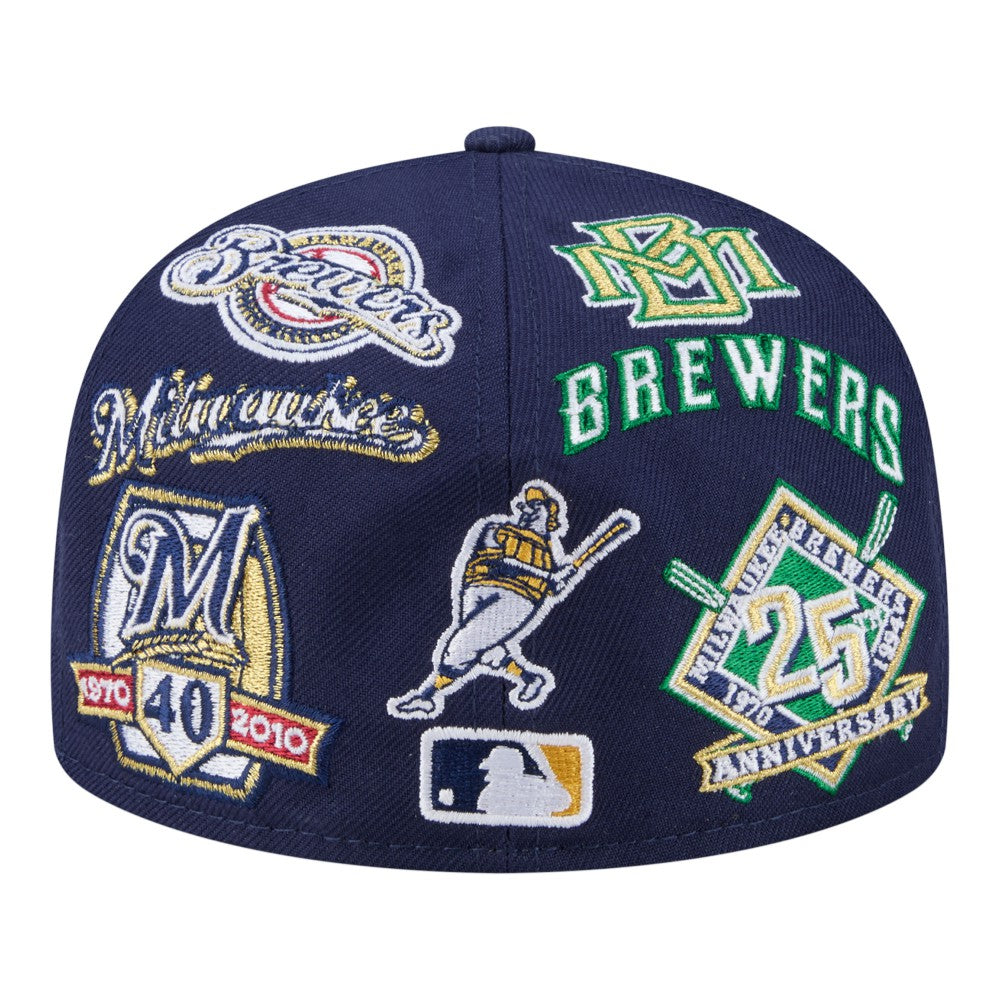 Navy Milwaukee Brewers New Era All Over 59FIFTY Fitted Hat