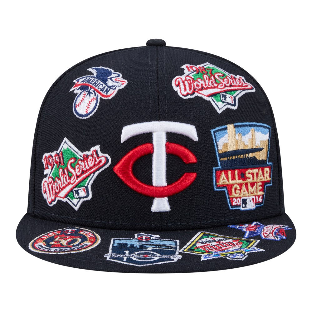 Navy Minnesota Twins New Era All Over 59FIFTY Fitted Hat