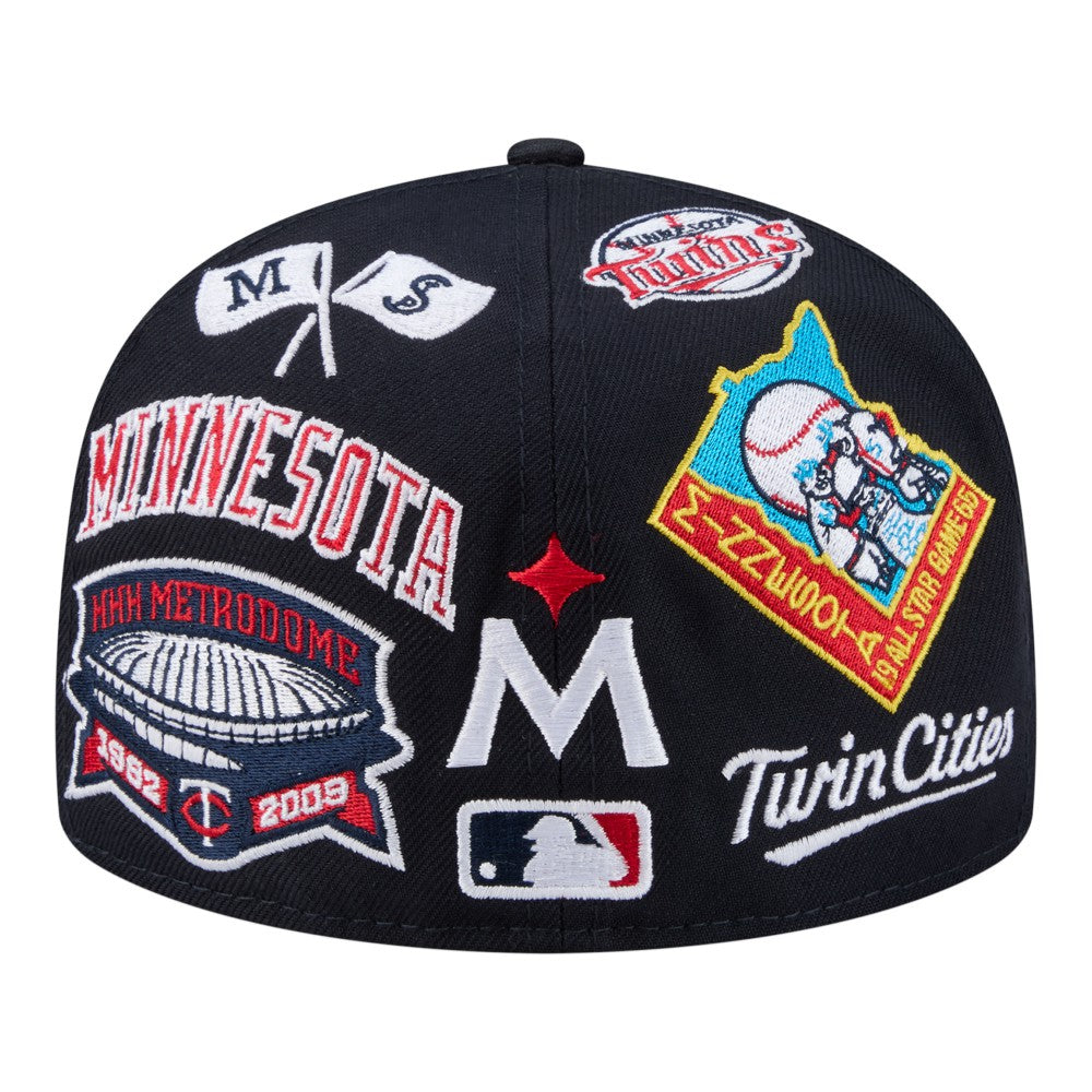 Navy Minnesota Twins New Era All Over 59FIFTY Fitted Hat
